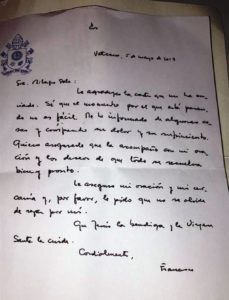 carta del papa a milagro sala may 2017