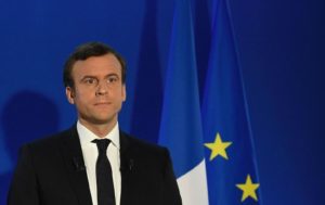 French presidential election candidate for the En Marche ! movement Emmanuel Macron delivers a speech at his campaign headquarters in Paris on May 7, 2017, after the second round of the French presidential election. / AFP PHOTO / POOL / Lionel BONAVENTURE