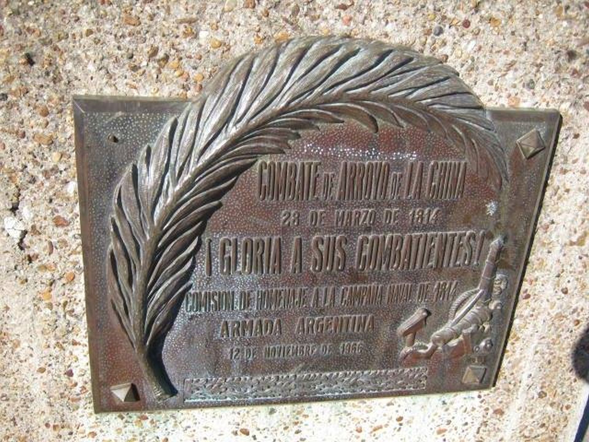 placa del combate del arroyo de la china